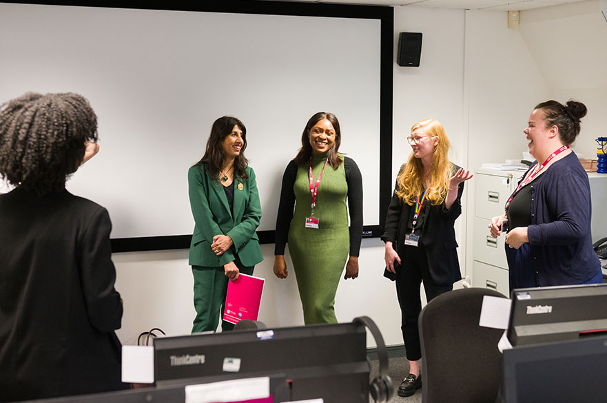 Lubna meets staff and students in Support Through Court