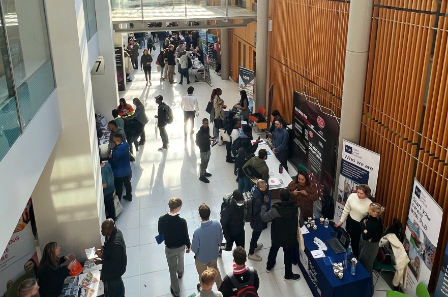 ADBE student fair in the Newton building at NTU