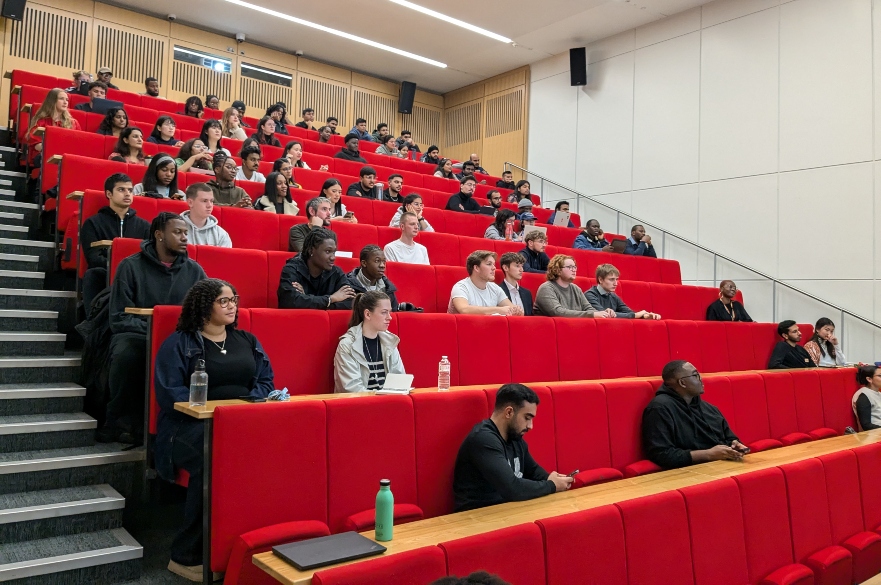 Students at Power of Networking event in lecture theatre