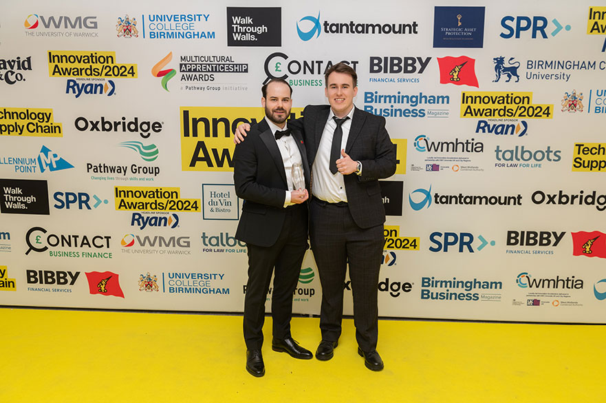 Connor Morrison and Georgi Iliev from CBIT at the UK Innovation Awards