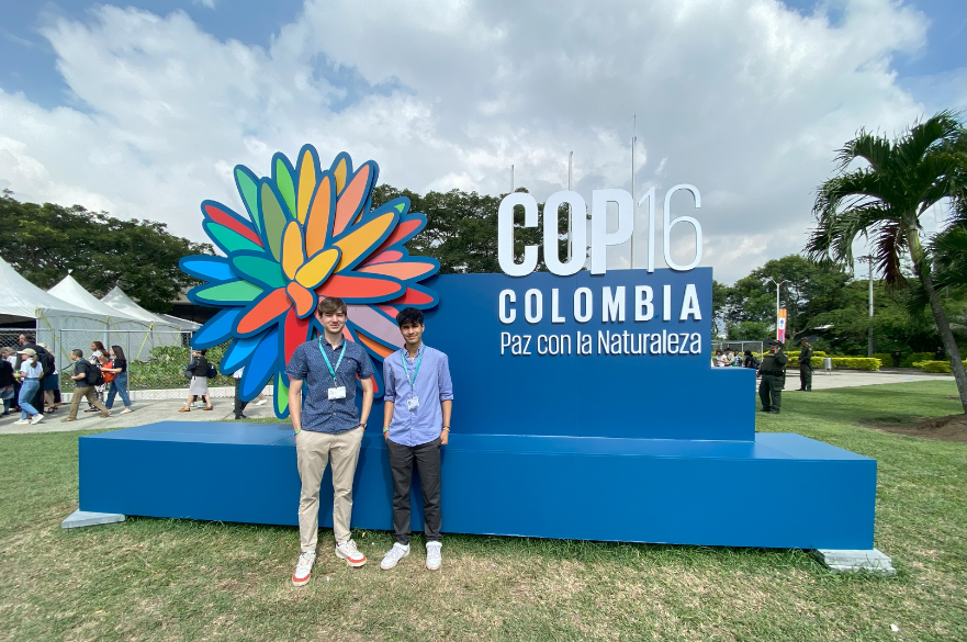 Josh and Harsh outside COP16 venue