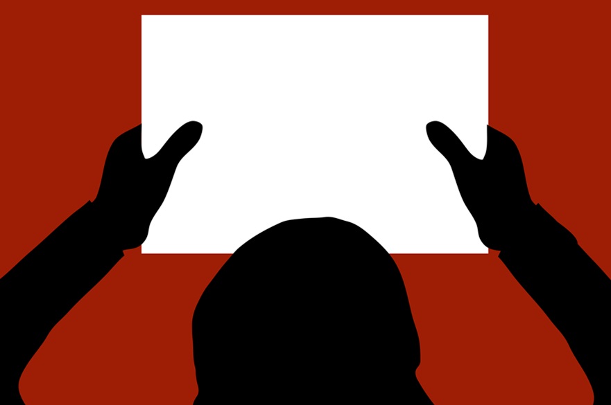 Art depicting a white paper protest
