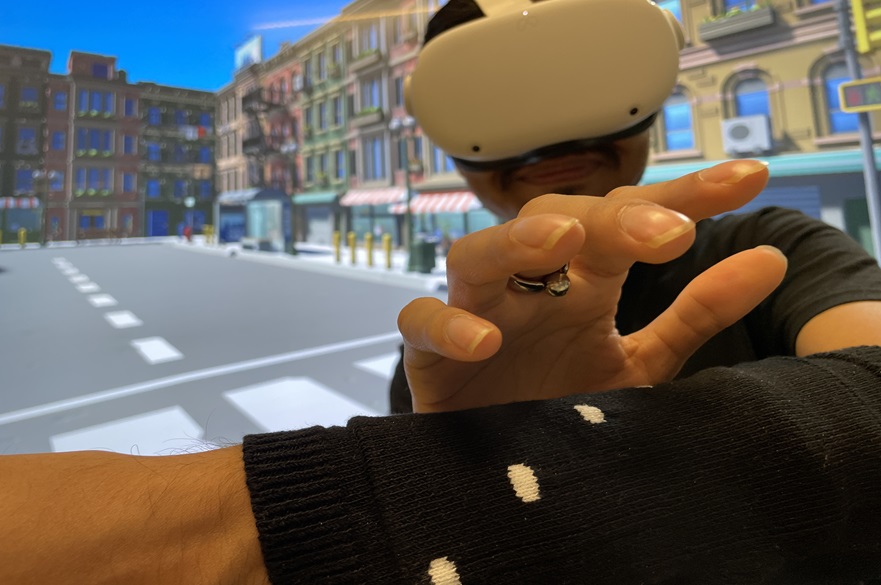 A person wearing a VR headset