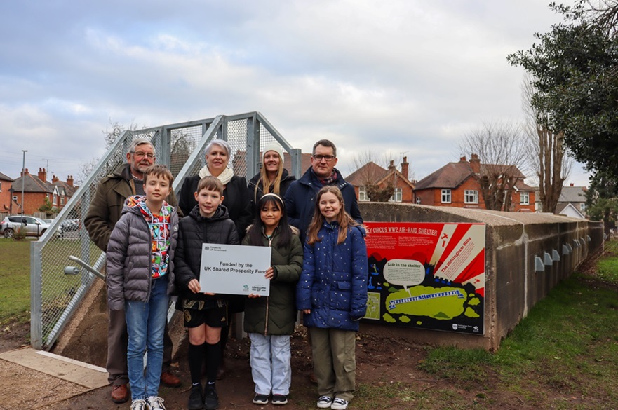 Outside the air raid shelter