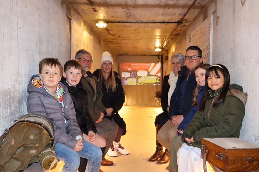 People inside the Abbey Circus Air Raid Shelter