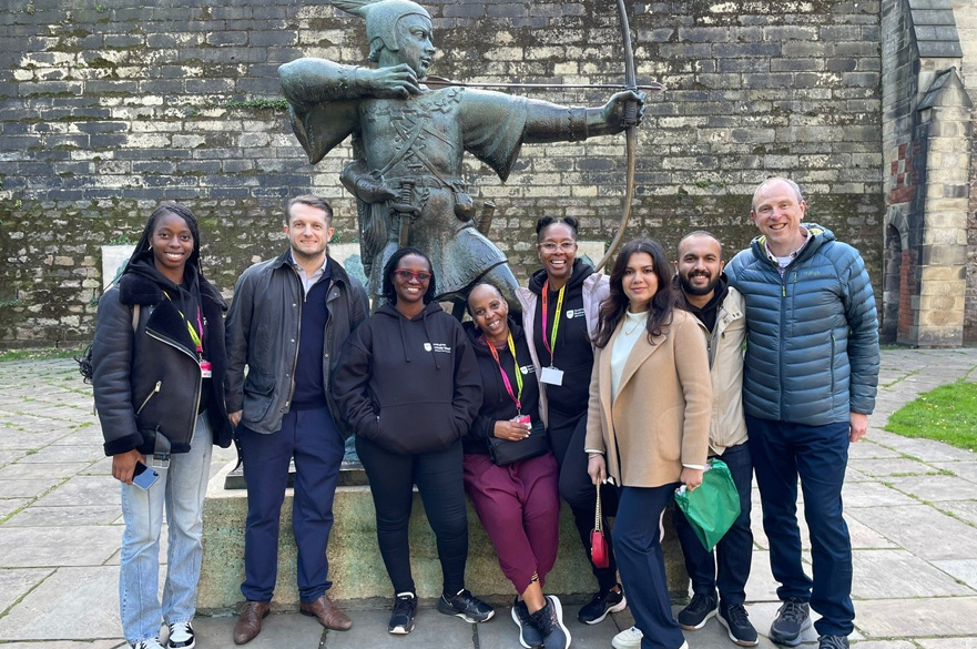 NBS GEMBA cohort stood beside Robin Hood monument.