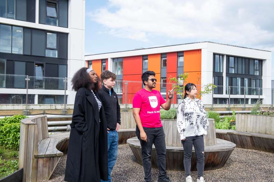 Visitors at the library roof garden