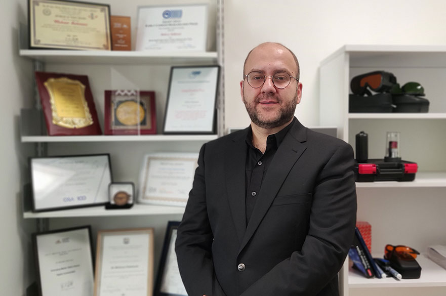 Dr Mohsen Rahmani stood in his office