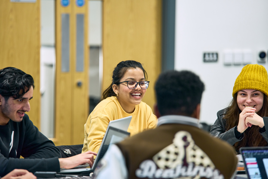 Student smiling in a seminar