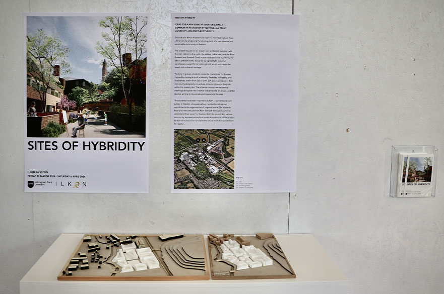 Poster and mock-up of an architectural design