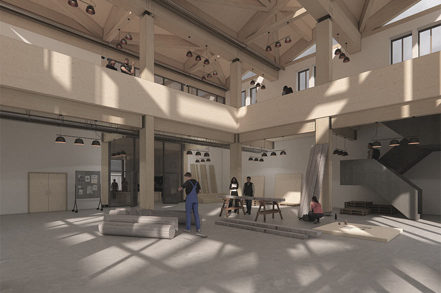 Render of the interior of a building