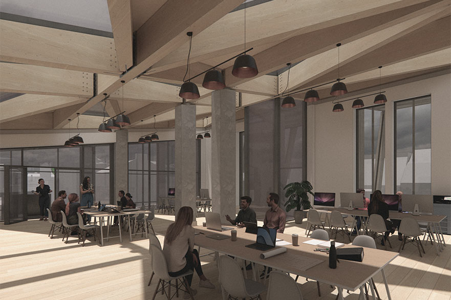 Render of the interior of a building
