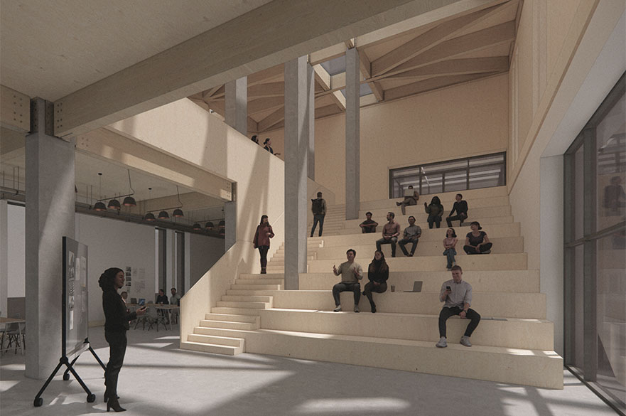 Render of the interior of a building