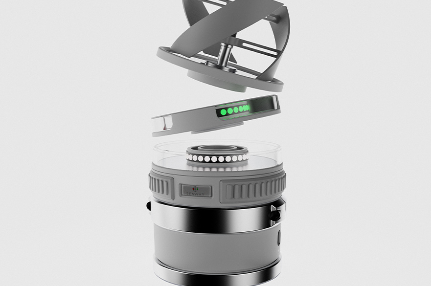 Render of a de-composed camera lense