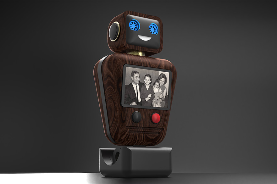 Render of a smiling robot