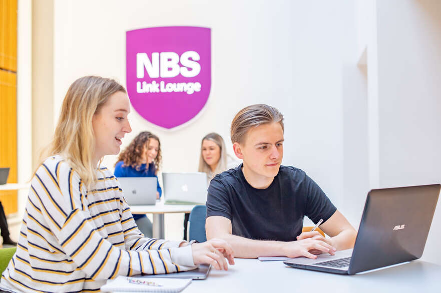 Students in Link Lounge