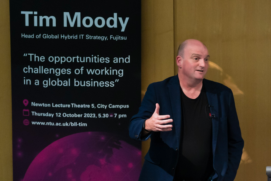 Tim Moody speaking at a Business Leaders Lecture