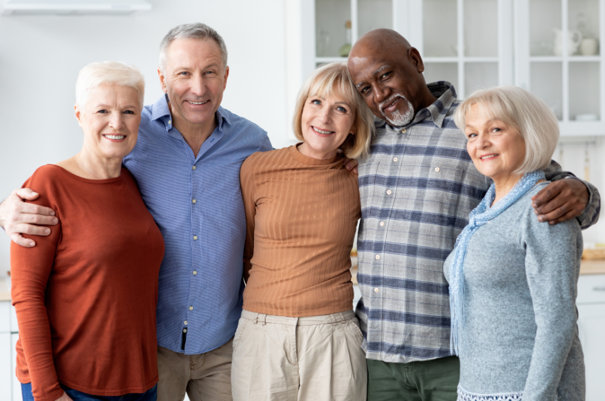 Group of elderly people standing together