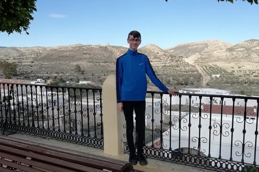 Student in front of landscape