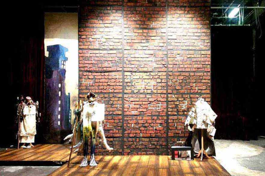 Fashion deisgns in front of wall