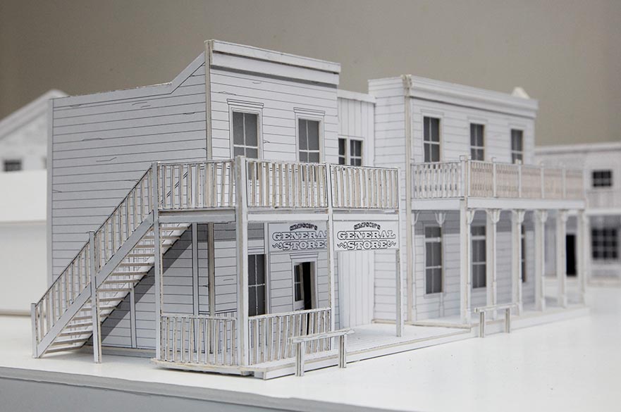 Models of wild west buildings
