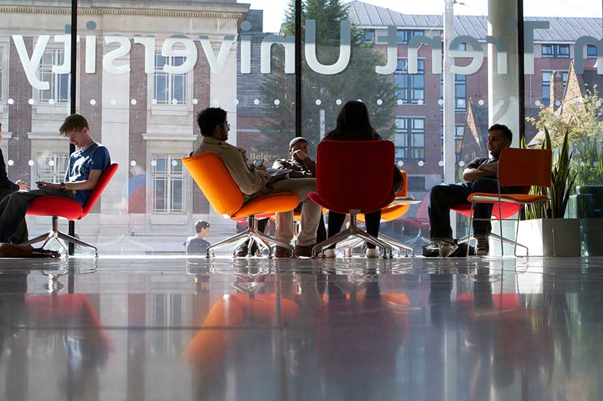 Students in the Atrium