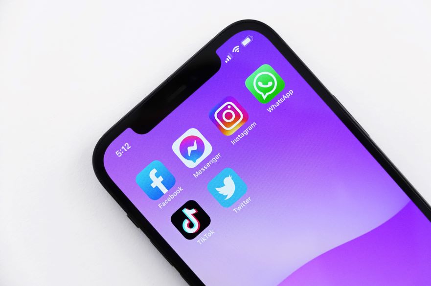 Social media icons on a iphone