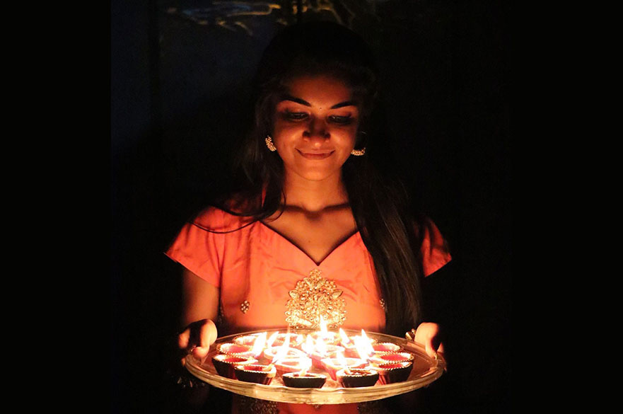 Hardi Goradia celebrating Diwali