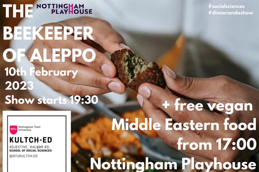 Kultch-Ed is sponsoring a performance of The Beekeeper of Aleppo at Nottingham Playhouse