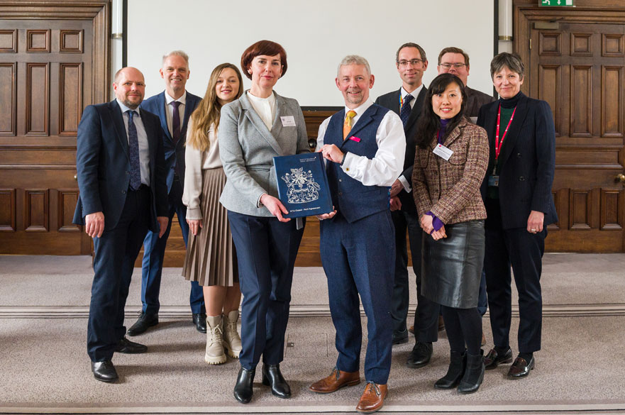 Colleagues from Lviv Polytechnic University and NTU with the signed memorandum of understanding