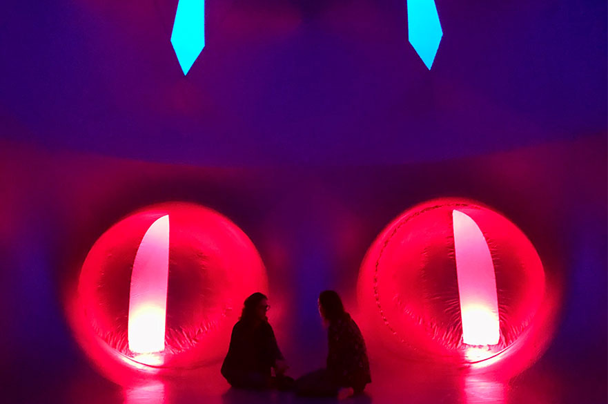 Students enjoying the Luminarium