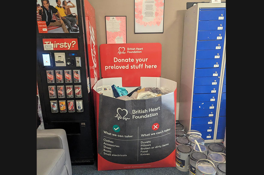 The drop off box in a reception