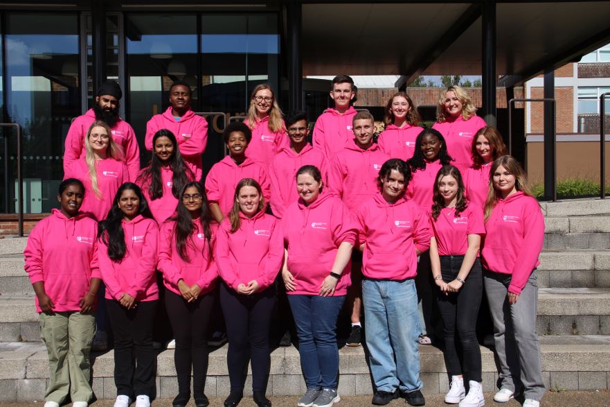 A group of Library Student Mentors outside Clifton Library