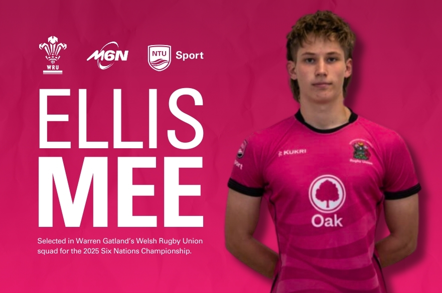 a picture of Ellis in his Pink NTU Sport playing kit